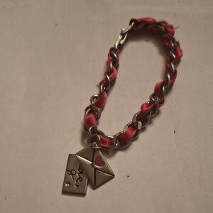 Silver and Pink Charm Bracelet
